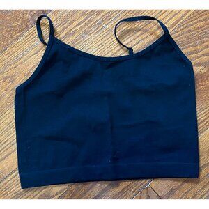 Wild Fable Women's Black Ribbed Cropped Tank Top with Adjustable Straps Size XS
